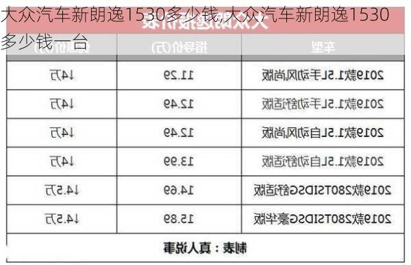 大众汽车新朗逸1530多少钱,大众汽车新朗逸1530多少钱一台