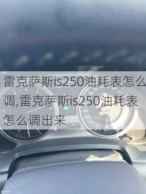 雷克萨斯is250油耗表怎么调,雷克萨斯is250油耗表怎么调出来