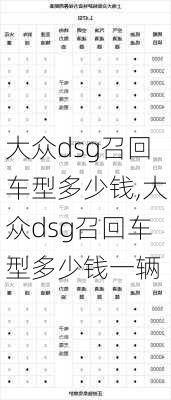 大众dsg召回车型多少钱,大众dsg召回车型多少钱一辆