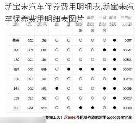 新宝来汽车保养费用明细表,新宝来汽车保养费用明细表图片