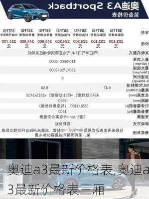 奥迪a3最新价格表,奥迪a3最新价格表三厢