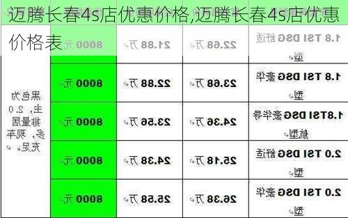 迈腾长春4s店优惠价格,迈腾长春4s店优惠价格表