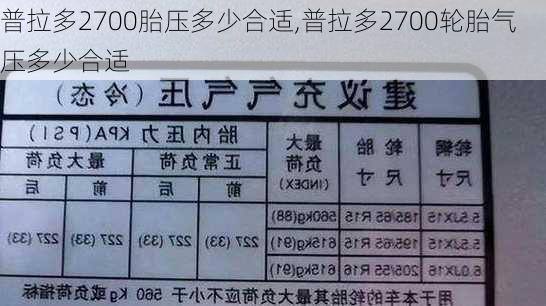 普拉多2700胎压多少合适,普拉多2700轮胎气压多少合适