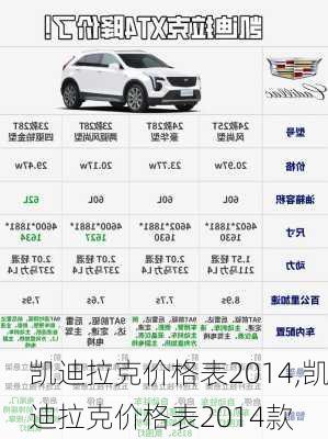 凯迪拉克价格表2014,凯迪拉克价格表2014款