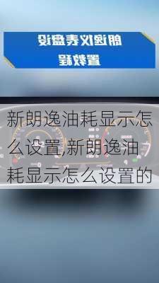 新朗逸油耗显示怎么设置,新朗逸油耗显示怎么设置的