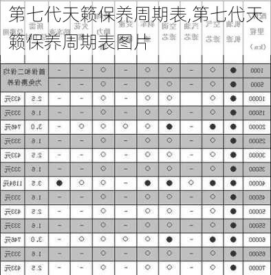 第七代天籁保养周期表,第七代天籁保养周期表图片