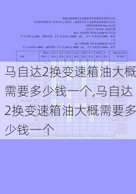 马自达2换变速箱油大概需要多少钱一个,马自达2换变速箱油大概需要多少钱一个